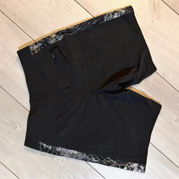 RVCA Men's Black and Patterned Board Shorts - Picture 2 of 6